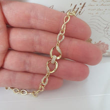 Load image into Gallery viewer, 14 K Gold Plated bracelet with white zirconium - BIJUNET
