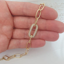 Charger l&#39;image dans la galerie, 14 K Gold Plated bracelet with white zirconium - BIJUNET
