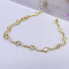 Load image into Gallery viewer, 14 K Gold Plated bracelet with white zirconium - BIJUNET

