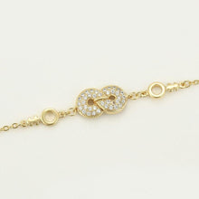 Charger l&#39;image dans la galerie, 14 K Gold Plated bracelet with white zirconium - BIJUNET
