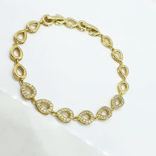 Charger l&#39;image dans la galerie, 14 K Gold Plated bracelet with white zirconium - BIJUNET
