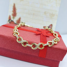 Load image into Gallery viewer, 14 K Gold Plated bracelet with white zirconium - BIJUNET
