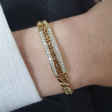 Load image into Gallery viewer, 14 K Gold Plated bracelet with white zirconium - BIJUNET
