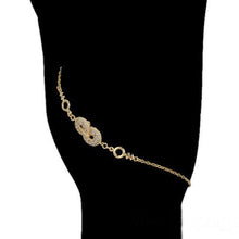 Charger l&#39;image dans la galerie, 14 K Gold Plated bracelet with white zirconium - BIJUNET
