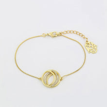 Charger l&#39;image dans la galerie, 14 K Gold Plated bracelet with white zirconium - BIJUNET
