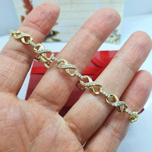 Load image into Gallery viewer, 14 K Gold Plated bracelet with white zirconium - BIJUNET
