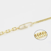 Charger l&#39;image dans la galerie, 14 K Gold Plated bracelet with white zirconium - BIJUNET
