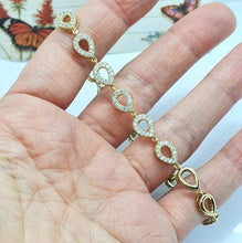 Charger l&#39;image dans la galerie, 14 K Gold Plated bracelet with white zirconium - BIJUNET
