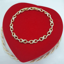 Load image into Gallery viewer, 14 K Gold Plated bracelet with white zirconium - BIJUNET
