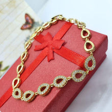 Charger l&#39;image dans la galerie, 14 K Gold Plated bracelet with white zirconium - BIJUNET
