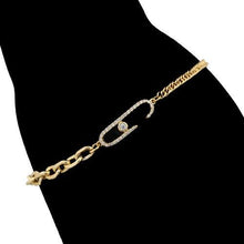 Charger l&#39;image dans la galerie, 14 K Gold Plated bracelet with white zirconium - BIJUNET
