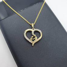 Load image into Gallery viewer, 14 K Gold Plated Brothers pendant with white zirconium - BIJUNET
