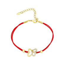 Load image into Gallery viewer, 14 K Gold Plated butterfly bracelet with white zirconium - BIJUNET
