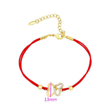 Load image into Gallery viewer, 14 K Gold Plated butterfly bracelet with white zirconium - BIJUNET
