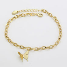 Load image into Gallery viewer, 14 K Gold Plated butterfly chain anklet - BIJUNET
