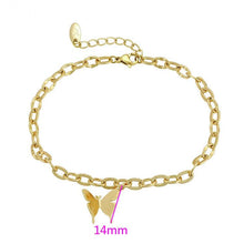 Load image into Gallery viewer, 14 K Gold Plated butterfly chain anklet - BIJUNET
