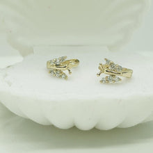 Load image into Gallery viewer, 14 K Gold Plated butterfly earrings with white zirconium - BIJUNET
