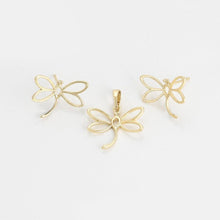 Charger l&#39;image dans la galerie, 14 K Gold Plated butterfly pendant and earrings set - BIJUNET
