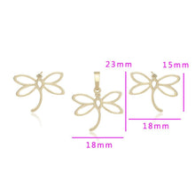 Load image into Gallery viewer, 14 K Gold Plated butterfly pendant and earrings set - BIJUNET
