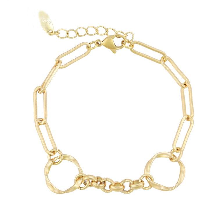 14 K Gold Plated chain bracelet - BIJUNET