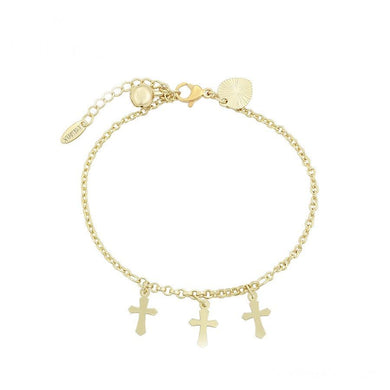 14 K Gold Plated cross bracelet - BIJUNET