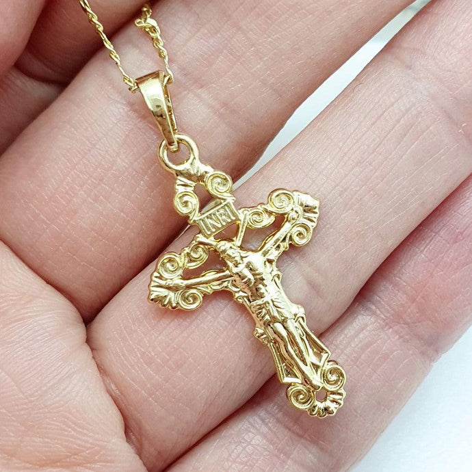 14 K Gold Plated cross pendant - BIJUNET