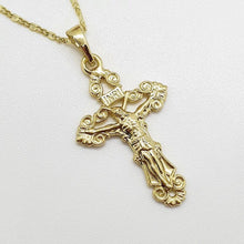 Charger l&#39;image dans la galerie, 14 K Gold Plated cross pendant - BIJUNET
