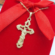 Charger l&#39;image dans la galerie, 14 K Gold Plated cross pendant - BIJUNET
