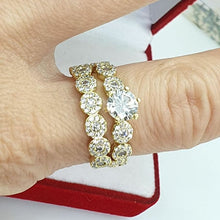 Load image into Gallery viewer, 14 K Gold Plated double ring with white zirconium - BIJUNET
