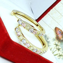 Load image into Gallery viewer, 14 K Gold Plated earrings with coloured zirconium - BIJUNET
