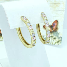 Load image into Gallery viewer, 14 K Gold Plated earrings with coloured zirconium - BIJUNET
