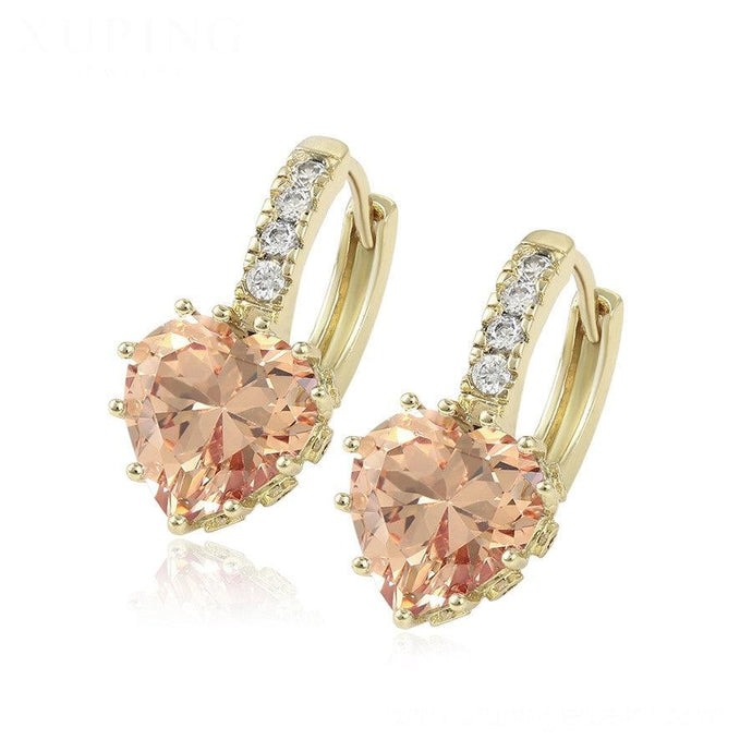 14 K Gold Plated earrings with orange zirconium - BIJUNET