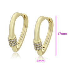 Charger l&#39;image dans la galerie, 14 K Gold Plated earrings with white zirconia - BIJUNET
