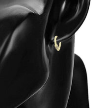 Load image into Gallery viewer, 14 K Gold Plated earrings with white zirconia - BIJUNET
