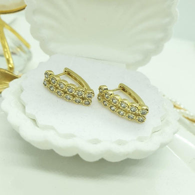 14 K Gold Plated earrings with white zirconium - BIJUNET
