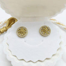 Load image into Gallery viewer, 14 K Gold Plated  earrings with white zirconium - BIJUNET

