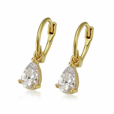 14 K Gold Plated earrings with white zirconium - BIJUNET