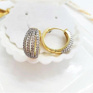 14 K Gold Plated earrings with white zirconium - BIJUNET