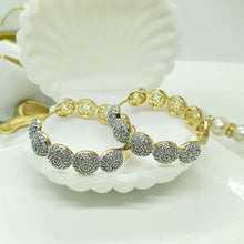 Load image into Gallery viewer, 14 K Gold Plated earrings with white zirconium - BIJUNET
