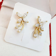 Load image into Gallery viewer, 14 K Gold Plated earrings with white zirconium - BIJUNET
