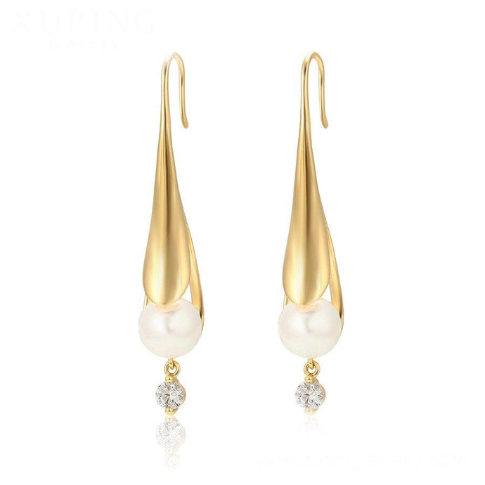 14 K Gold Plated earrings with white zirconium - BIJUNET