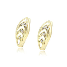 Cargar imagen en el visor de la galería, 14 K Gold Plated earrings with white zirconium - BIJUNET
