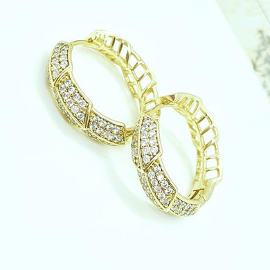 14 K Gold Plated earrings with white zirconium - BIJUNET