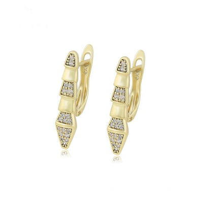 14 K Gold Plated earrings with white zirconium - BIJUNET