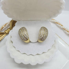 Load image into Gallery viewer, 14 K Gold Plated earrings with white zirconium - BIJUNET
