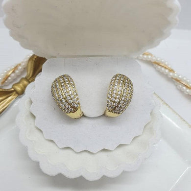 14 K Gold Plated earrings with white zirconium - BIJUNET