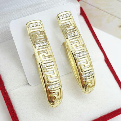 14 K Gold Plated earrings with white zirconium - BIJUNET