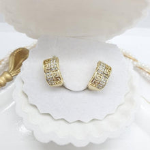 Load image into Gallery viewer, 14 K Gold Plated earrings with white zirconium - BIJUNET

