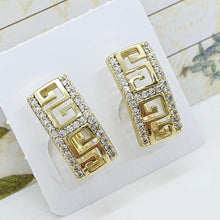 Load image into Gallery viewer, 14 K Gold Plated earrings with white zirconium - BIJUNET
