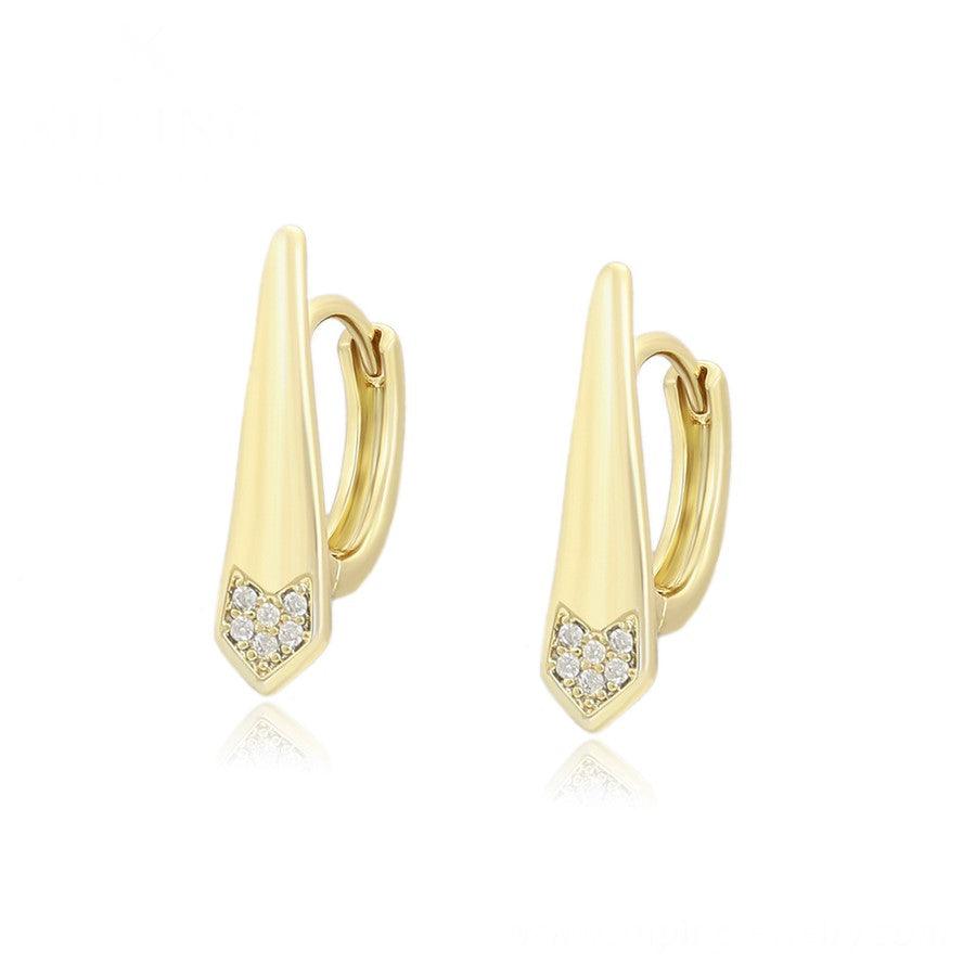 14 K Gold Plated earrings with white zirconium - BIJUNET
